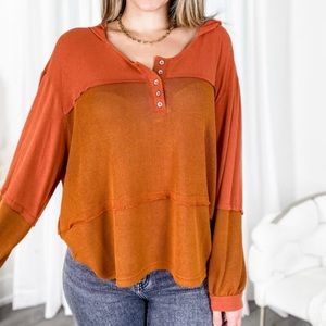 BRAND NEW NEVER WORN POL DOUBLE TEXTURE LONG SLEEVE HOODIE IN SIZE SMALL